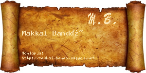 Makkai Bandó névjegykártya